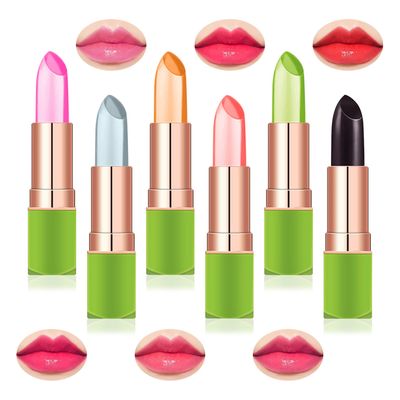 6 Pack Crystal Flower Jelly Lipstick,Magic Color Changing Lipstick,PH Clear Temperature Color Changing Lip Gloss,Lip Balm,Long Lasting Nourishing Moisturizing Lip Stick Set I