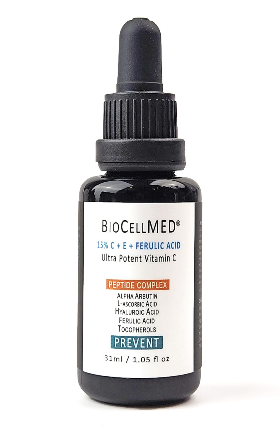 15% CE+Ferulic Vitamin C Serum for Face with C-Ester, Alpha Arbutin &amp; Ultra Low Molecule Hyaluronic Acid