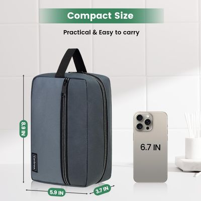 Carbrea Travel Toiletry Bag - Small Toiletry Bag for Men Skincare Bag Doop Kit for Toiletries Accessories Gifts - Grey