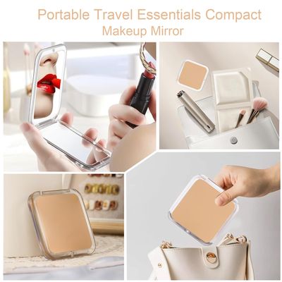CYHTSHFZ Compact Mirror, 1X/3X Magnifying Makeup Mirror, Pocket Mirror for Purse, Handheld Travel Makeup Mirror, Mini Travel Essentials for Women, Purse Essentials for Girls