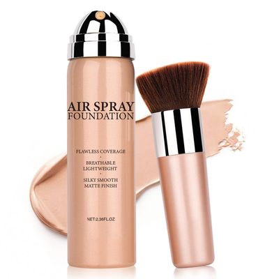 AirBrush Foundation Spray Full Coverage Foundation Matte Air Cushion Foundation Face Airbrush Makeup Foundation Set with Soft Makeup Brush - Natural