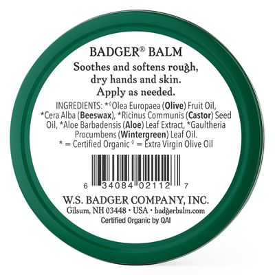 Badger - Hardworking Hands Healing Balm, Aloe Vera &amp; Wintergreen, Working Hand Balm, Balm, for Dry Hands, Hand Moisturizer Balm, Certified Organic Hand Balm, Hand Repair Balm, 0.75 oz (2 Pack)