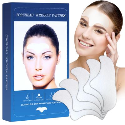 Forehead Wrinkle Patches 12Pcs - Anti Wrinkle Facial Patches with Aloe Collagen and Vitamin E, Face Tape for Wrinkles Forehead Wrinkles Treatment Care to Smooth &amp; Soften Fine Lines &amp; Wrinkles