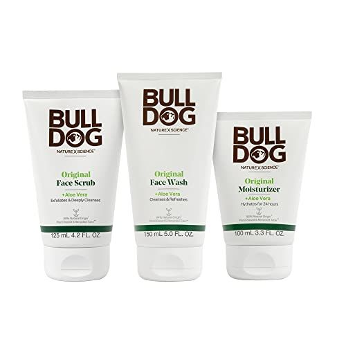 Bulldog Mens Skincare and Grooming Original Full Face Kit with Moisturizer, Face Wash &amp; Face Scrub