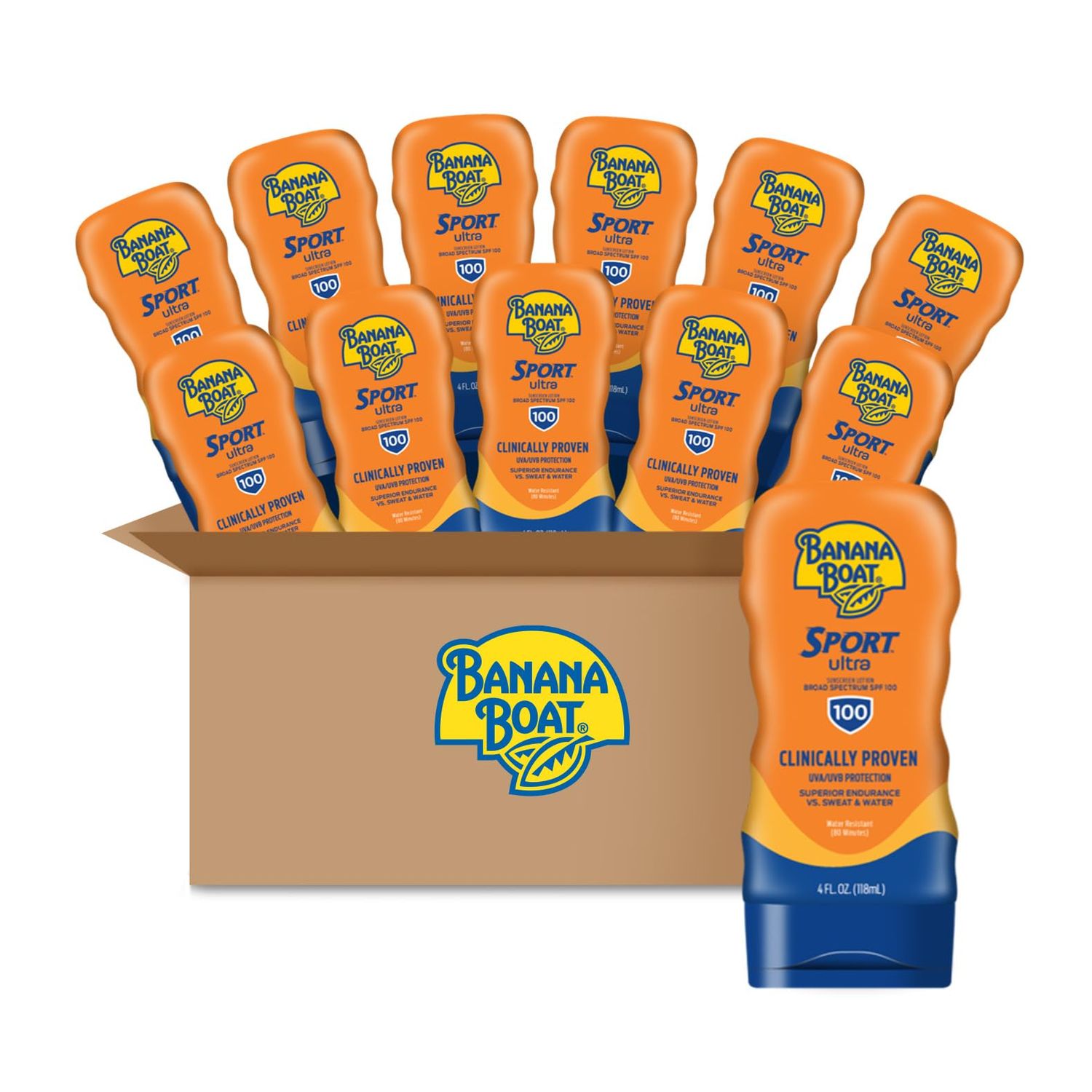 Banana Boat Sport Ultra SPF 100 Sunscreen Lotion Case, 4oz | Banana Boat Sunscreen Lotion SPF 100, Banana Boat Sunscreen SPF 100 Lotion, High SPF Sunscreen Pack SPF 100, 4oz(Pack of 6, 12 Count Total)