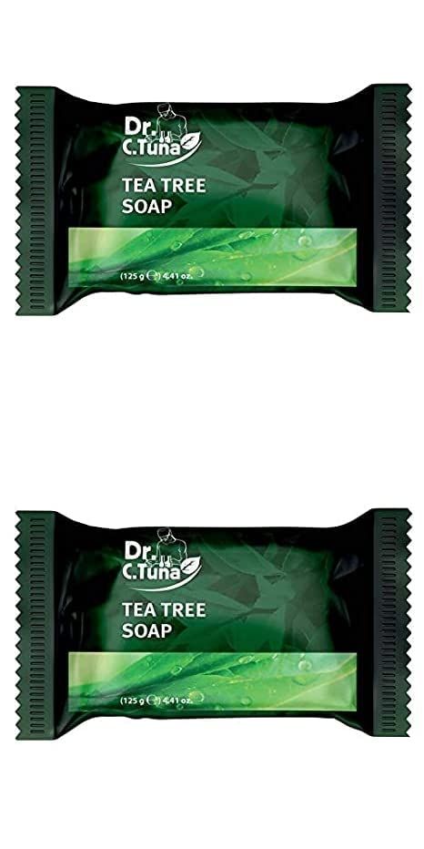 FARMASi Dr. C. Tuna Tea Tree Soap, Soothes Dry, Itchy, Cracked, Irritated Skin, Powerful Skin Protection, Hydrating and Replenishing Skin Care, Face &amp; Body Soap, 4.1 fl.oz (Pack of 2)