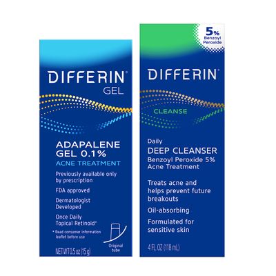 Differin Acne Skin Care Kit, Differin Gel Retinoid Acne Treatment for Face with 0.1% Adapalene &amp; 5% Benzoyl Peroxide Face Wash &amp; Body Wash, Designed for Pimple and Acne Prone Skin