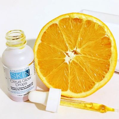 Admire My Skin Vitamin C Gua Sha Oil for Face - Organic Facial Oil for Glowing Skin with + Argan &amp; Rosehip Oils - For a Dewy, Youthful Glow 1oz