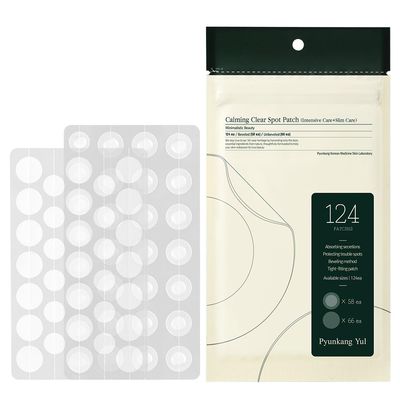 [PKY] PYUNKANG YUL Calming Clear Spot Patch (Intensive + Slim Care), Practical 2 Types and Sizes for Various Spots, Invisible Zit Cover with Hydrocolloid, Korean Skincare (124 count)