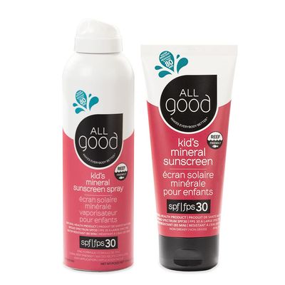 All Good Baby &amp; Kids Mineral Face &amp; Body Sunscreen - UVA/UVB Broad Spectrum, Coral Reef Friendly, Water Resistant, Zinc Oxide - 30 SPF Spray &amp; Lotion