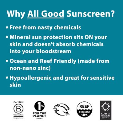 All Good Baby &amp; Kids Mineral Face &amp; Body Sunscreen - UVA/UVB Broad Spectrum, Coral Reef Friendly, Water Resistant, Zinc Oxide - 30 SPF Spray &amp; Lotion