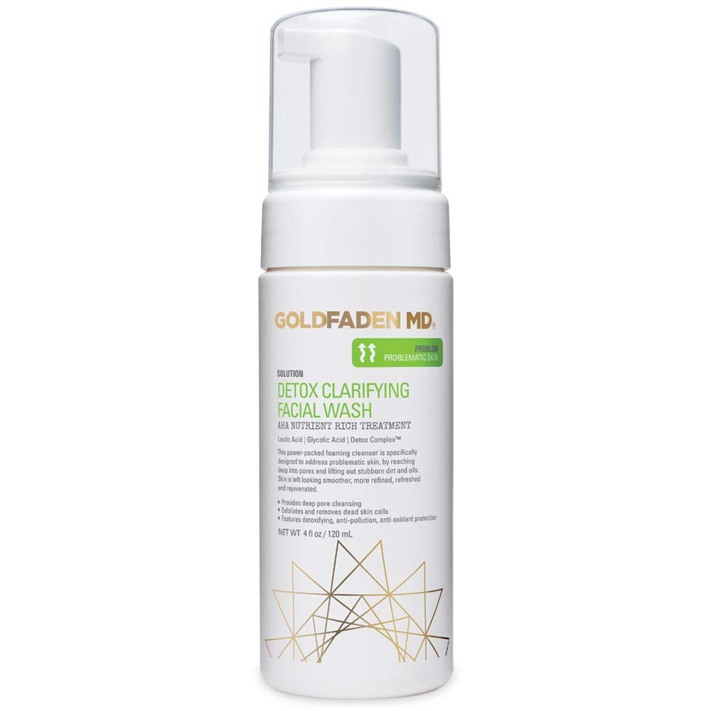 GOLDFADEN MD Detox Clarifying Facial Foaming AHA Cleanser | Purifying w/Glycolic Acid, Lactic Acid &amp; our Detox ComplexTM | 4 fl oz