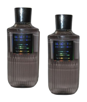 Bath and Body Works For Men 3-in-1 Hair, Face &amp; Body Wash - Value Pack lot of 2 - Full Size (Black Tie)