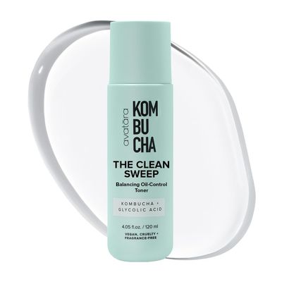 Avatara - Kombucha The Clean Sweep Face Toner, Glycolic Acid Toner for Face, Face Exfoliator with Witch Hazel and Bakuchiol, Calming Pore Minimizer for Face, Hydrating Skincare for Teens, 4.05 fl. Oz