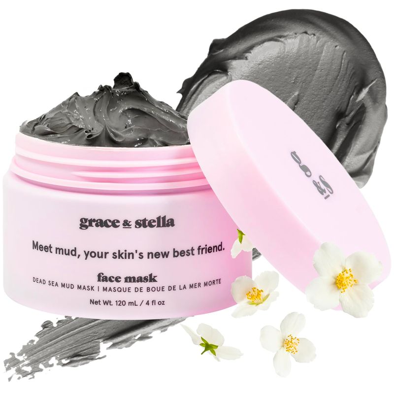 grace &amp; stella Dead Sea Mud Mask (120ml) - Vegan Detox Dead Sea Mask - Mud Masks For Face And Body Mask - Mud Face Mask For Oily Acne, Blackheads