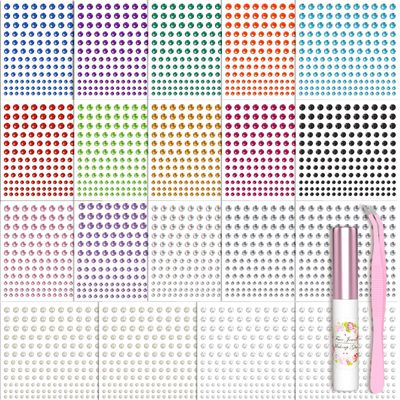 Cosplay Makeup Face Gems Pearls with Rhinestone Glue for SFX Makeup, Shynek Rhinestones Sticker Makeup Glue for Eye Jewels Gems Body Skin Glue Spirit Adhesive for Eye Jewels Hair Costume Cosplay