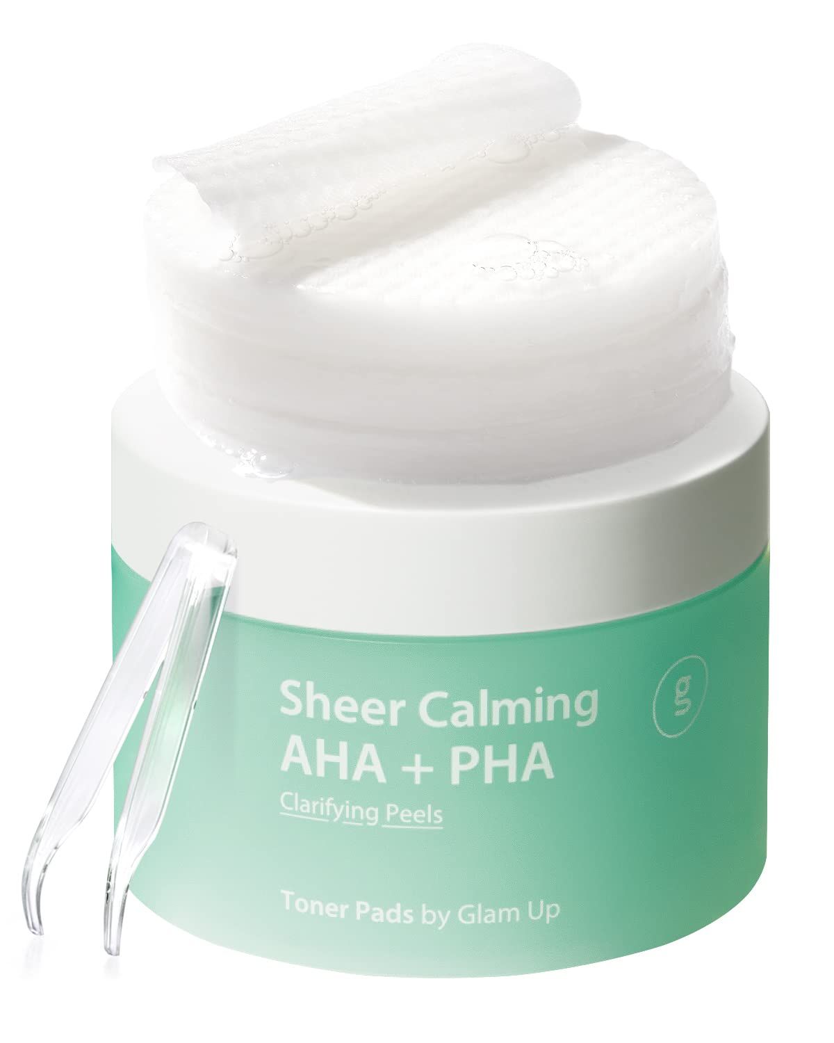 GLAM UP Spot Peeling &amp; Exfoliating AHA PHA Toner Pads | Calming, Exfoliating, Pore Cleansing Korean Skincare Toner Pads for Sensitive Skin | Vegan Bamboo Cotton Face Gauze (65 Pads)