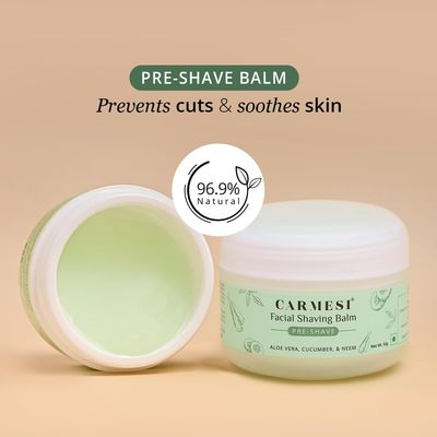Carmesi Facial Shaving Gel for Women | Prevents Nicks, Cuts, Ingrown Hair &amp; Razor Bumps | Soothes Dry Skin | Pre Shave Balm for Sensitive Skin | 1.76 Oz/50g