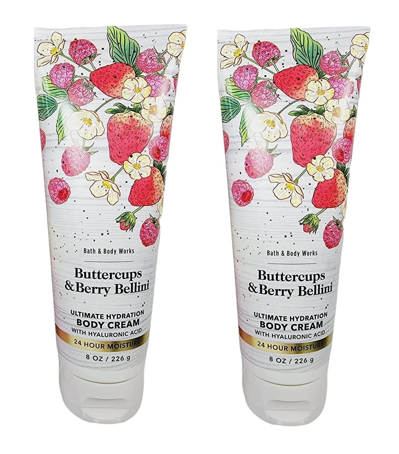 Bath &amp; Body Works Ultimate Hydration Body Cream For Women 8 Fl Oz 2- Pack (Buttercups &amp; Berry Bellini)