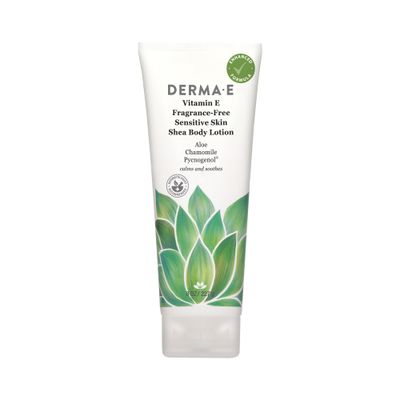 Derma E Vitamin E Intense Moisture Body Lotion, 8 Oz, Fragrance-Free Moisturizing Lotion with Shea Butter, Aloe Vera, Chamomile &amp; Pycnogenol, Soothing Sensitive Skin Lotion