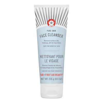 First Aid Beauty - Pure Skin Face Cleanser, Effectively Removes Makeup, Dirt, and Impurities, Gentle Cleanser Leaves Skin Soft &amp; Supple, Safe for Sensitive Skin, Fragrance Free, 8 oz