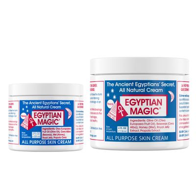 EGYPTIAN MAGIC - All Purpose Face, Body, and Dry Skin Moisturizing Cream, Skin Protectant for Women &amp; Men, Eczema Care Healing Balm, Scar Treatment, Stretch Marks, and Tattoo Aftercare, 4 &amp; 2oz Bundle