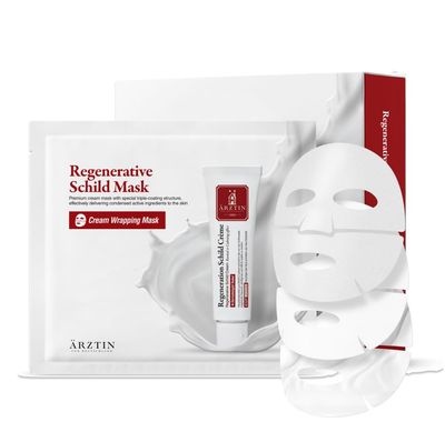ARZTIN Regenerative Schild Mask, Triple-coated Wrapping High Nutritional Cream Sheet Rich moisture Premium Mask 0.56OzX5ea, Korean Skincare