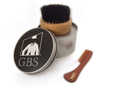 G.B.S Men&#39;s Grooming Set - Wood Beard Comb, Tortoise Beard and Mustache Comb 3 3/8in and 30ml Citrus Scented Beard Oil