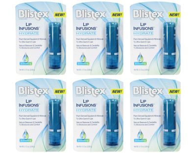 Blistex Lip Infusions Hydrate Lip Moisturizer 0.13 Ounce (6 Pack)