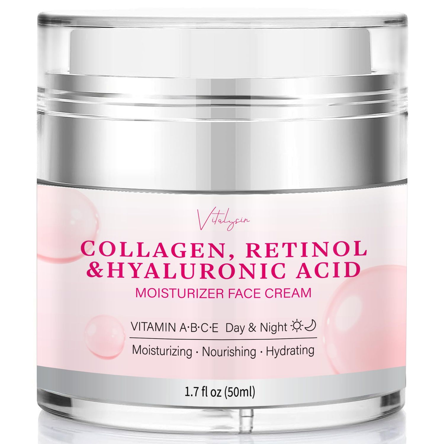 Face Moisturizer Wrinkle Cream for Women: Collagen Retinol Cream with Hyaluronic Acid for Mature Skin - Neck Firming Cream for Aging Skin for Women Over 50 and 60 1.7 fl. oz.
