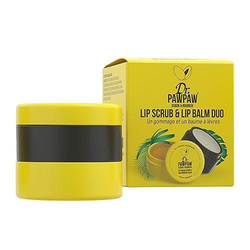 Dr. PawPaw Lip Scrub and Lip Balm Duo - Hydrating Lip Balm with Pawpaw, Aloe, Olive and Castor Oils - Vegan Lip Scrub For Sensitive Skin - 0.55 oz