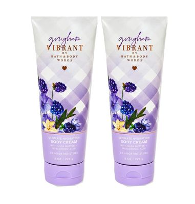 Bath &amp; Body Works Ultimate Hydration Body Cream For Women 8 Fl Oz 2- Pack (8 Ounce (Pack of 2), Gingham Vibrant)