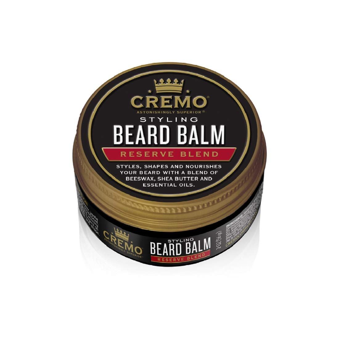 Cremo Styling Beard Balm, Distiller&#39;s Blend (Reserve Collection), Nourishes, Shapes And Moisturizes All Lengths Of Facial Hair, 2 Ounce