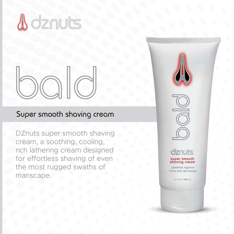 dznuts Bald Super Smooth Shaving Cream, Helps Prevent Razor Burns, Ingrown Hairs and Cuts for Cooled, Soothed, and Moisturized Skin, 6.7 fl. Oz, 200ml, 3 Pack