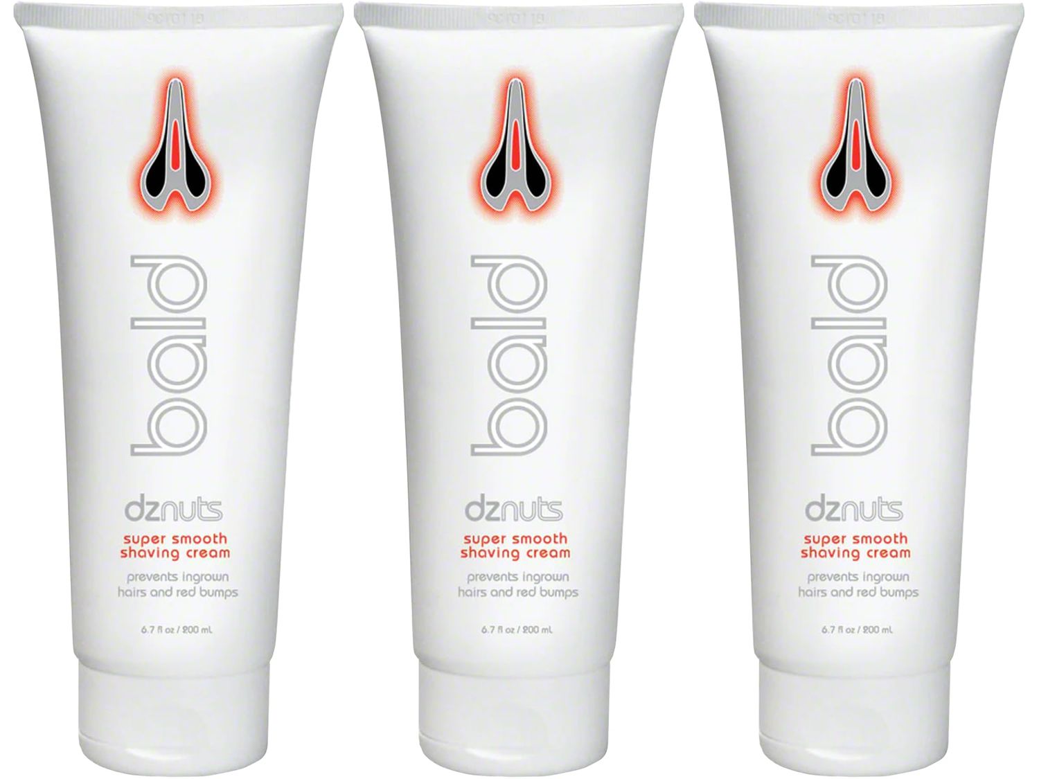 dznuts Bald Super Smooth Shaving Cream, Helps Prevent Razor Burns, Ingrown Hairs and Cuts for Cooled, Soothed, and Moisturized Skin, 6.7 fl. Oz, 200ml, 3 Pack
