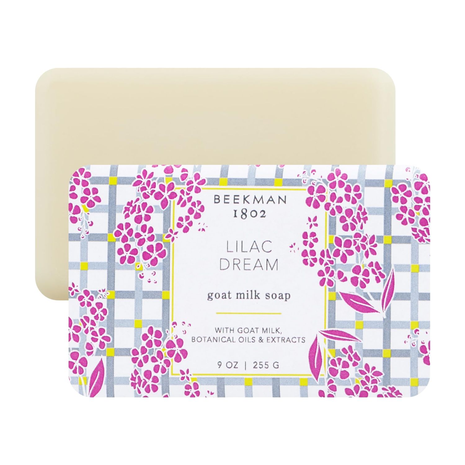 Beekman 1802 Lilac Dream Goat Milk Soap - 9 oz - Scented - Cleanses, Nourishes &amp; Hydrates - With 100% Vegetable Base &amp; Botanical Oils - Triple Milled - Good for Sensitive Skin - Cruelty Free