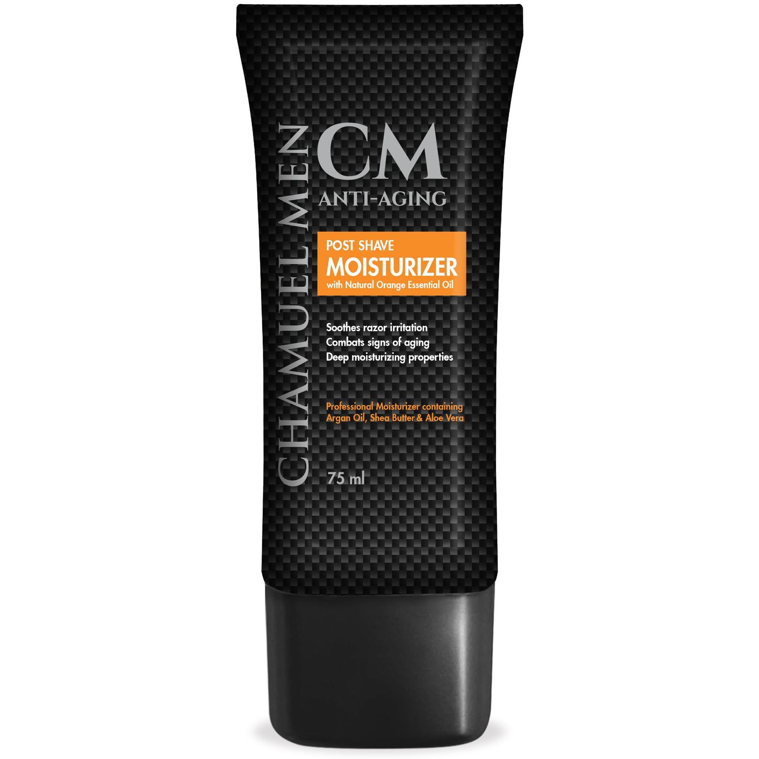 CHAMUEL MEN Anti Aging Daily Aftershave for Men - All Natural Mens Face Cream and Moisturizer with Argan, Shea &amp; Aloe Facial Fuel for Sensitive, Dry, Oily or Combo Skin, 2.6 oz