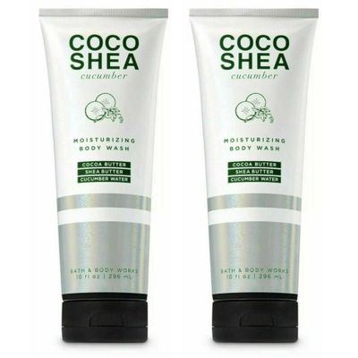 Bath and Body Works Gift Set of 2 - 10 Fl Oz Moisturizing Body Wash - (Coco Shea Cucumber)