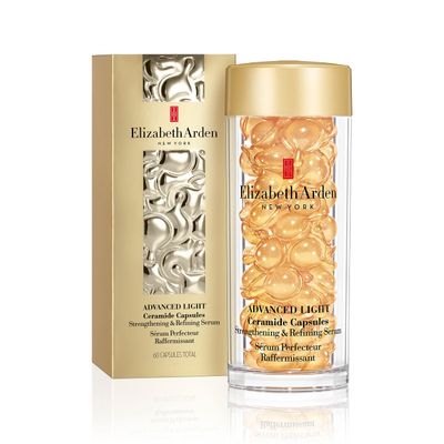 Elizabeth Arden Advanced Lightweight Ceramide Serum Capsules, Skin Strengthening and Refining Face Serum Capsules, Enhances Skin Hydration and Radiance for a Youthful Look, Fragrance Free, 60 Count