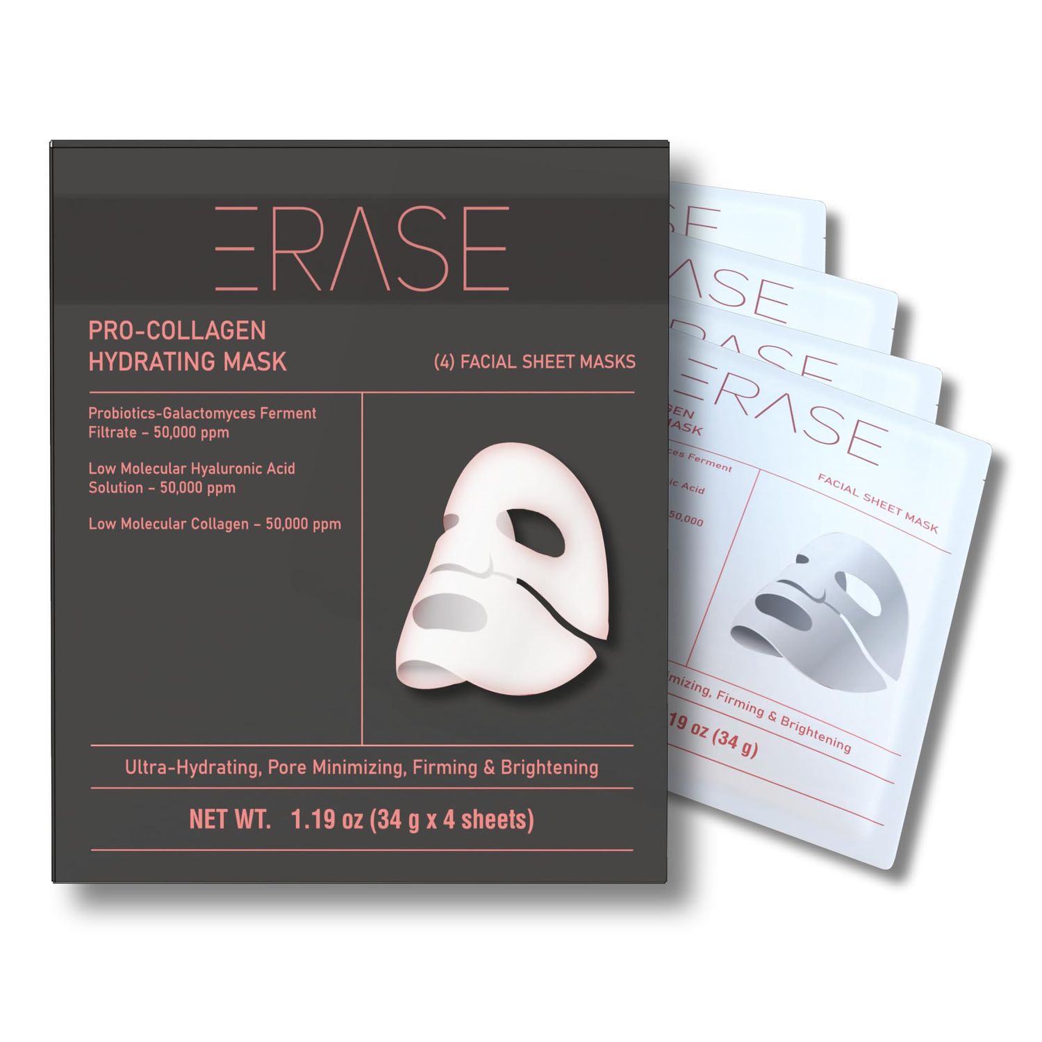 ERASE Pro-Collagen Hydrating Mask | Collagen Face Mask for Women &amp; Men | Face Masks Skincare | Mascarillas Faciales | Face Care | Collagen Mask Overnight | Biocollagen Face Mask | Korean Skin Care