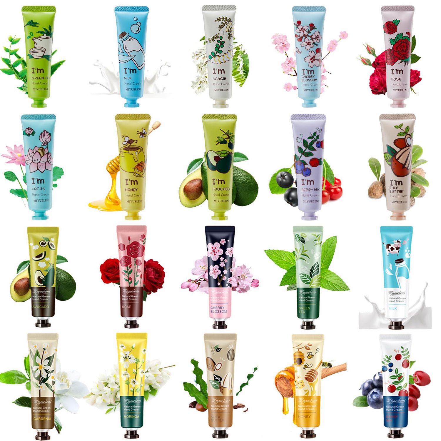 ailixinda 20 Pack Hand Cream Gift Set,Hand Care Cream Christmas Stocking Stuffers Gift for Women,Travel Size Hand Lotion for Dry Cracked Hands,Moisturizing Hand Lotion Set with Natural Aloe Vitamin E