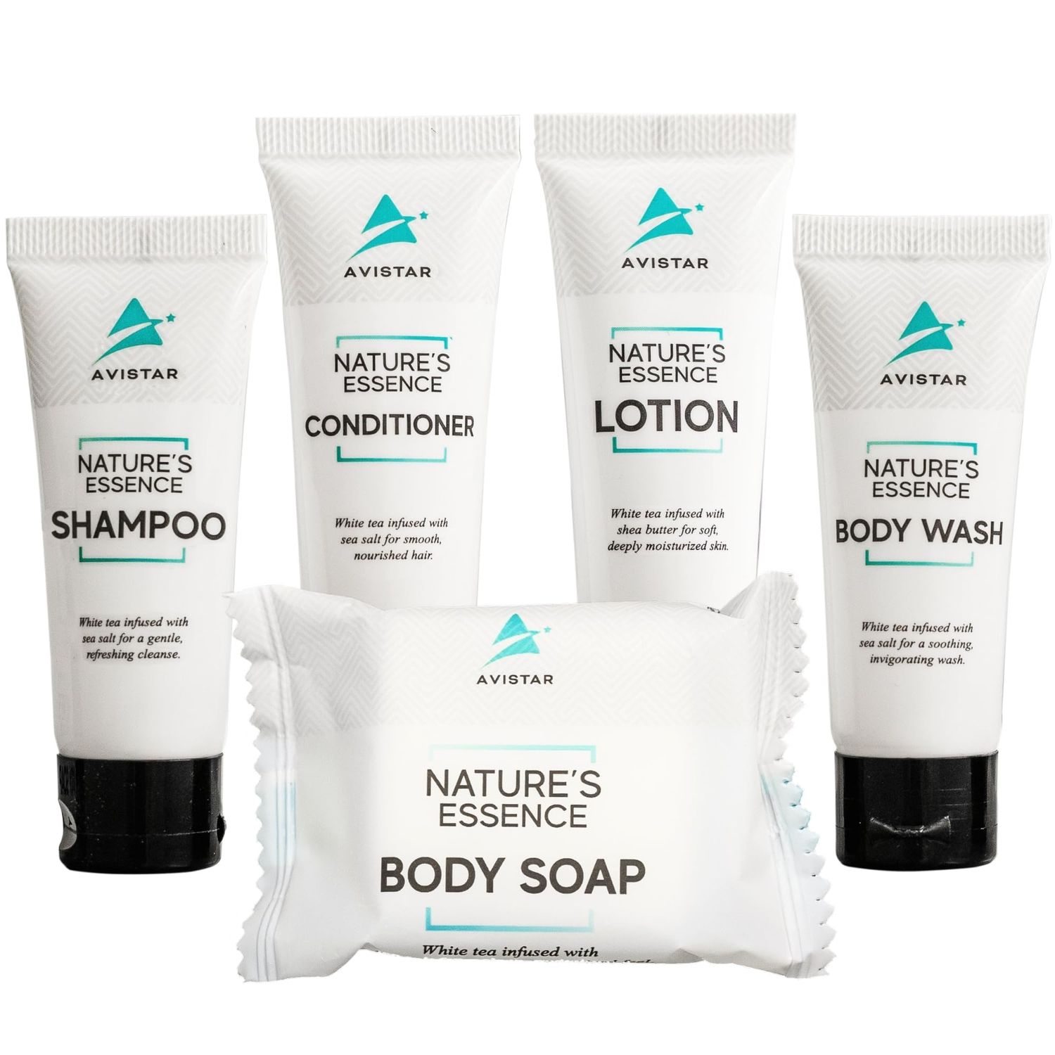 5 Piece Hotel Soap &amp; Bulk Toiletries - Airbnb Essentials for Hosts &amp; Guests - Hotel Shampoo &amp; Conditioner Supplies for Guest, Hotel Toiletries Bulk Set, Mini Bulk Travel Sixe Toiletires, Air BnB