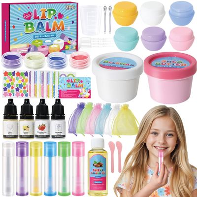 GZDUCK DIY Lip Balm Making Kit- 42Pcs Lip Balm Making Kit for Girls, Make Your Own Lip Gloss Making Kit, Lip Gloss Making Kit with Multi-Flavor Multicolored DIY Makeup Set Gifts for Women Teens Kids