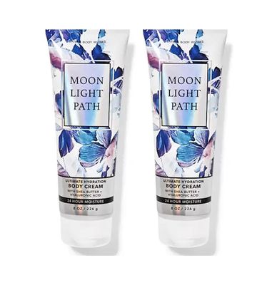 Bath &amp; Body Works Ultimate Hydration Body Cream For Women 8 Fl Oz 2- Pack (8 Ounce (Pack of 2), Moonlight Path)