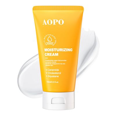 AOPO Face Moisturizer with Ceramide, Cholesterol, and Squalane - Daily Face &amp; Body Moisturizer for All Skin Types, Non-Greasy &amp; Fast-Absorbing, 3.50 fl.oz.