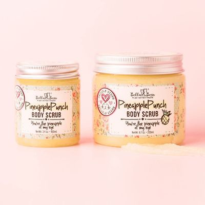 Bella &amp; Bear Pineapple Body Scrub Exfoliator - Vegan Travel Size (3.4oz)