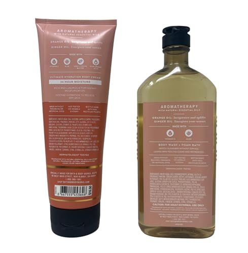 Aromatherapy Energy, Orange &amp; Ginger Set - Body Wash &amp; Cream