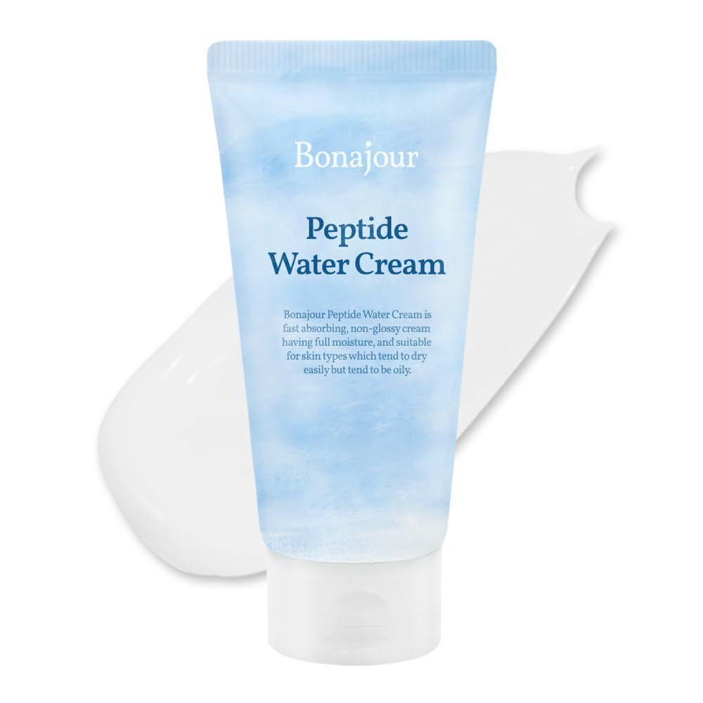 BONAJOUR] Vegan Peptide Hyaluronic Acid Moisturizing Cream for oily skin &amp; sensitive skin (Lightweight face moisturizer), Best Anti Aging &amp; Wrinkle, Repair, Brightening Care Lotion 3.38 Fl. oz