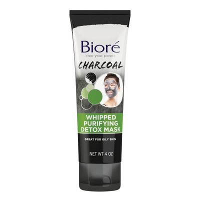 Bior Charcoal Whipped Purifying Detox Mask, with Natural Charcoal, Deep Pore Cleansing, 4 Ounce, Dermatologist Tested, Non-Comedogenic, Oil Free