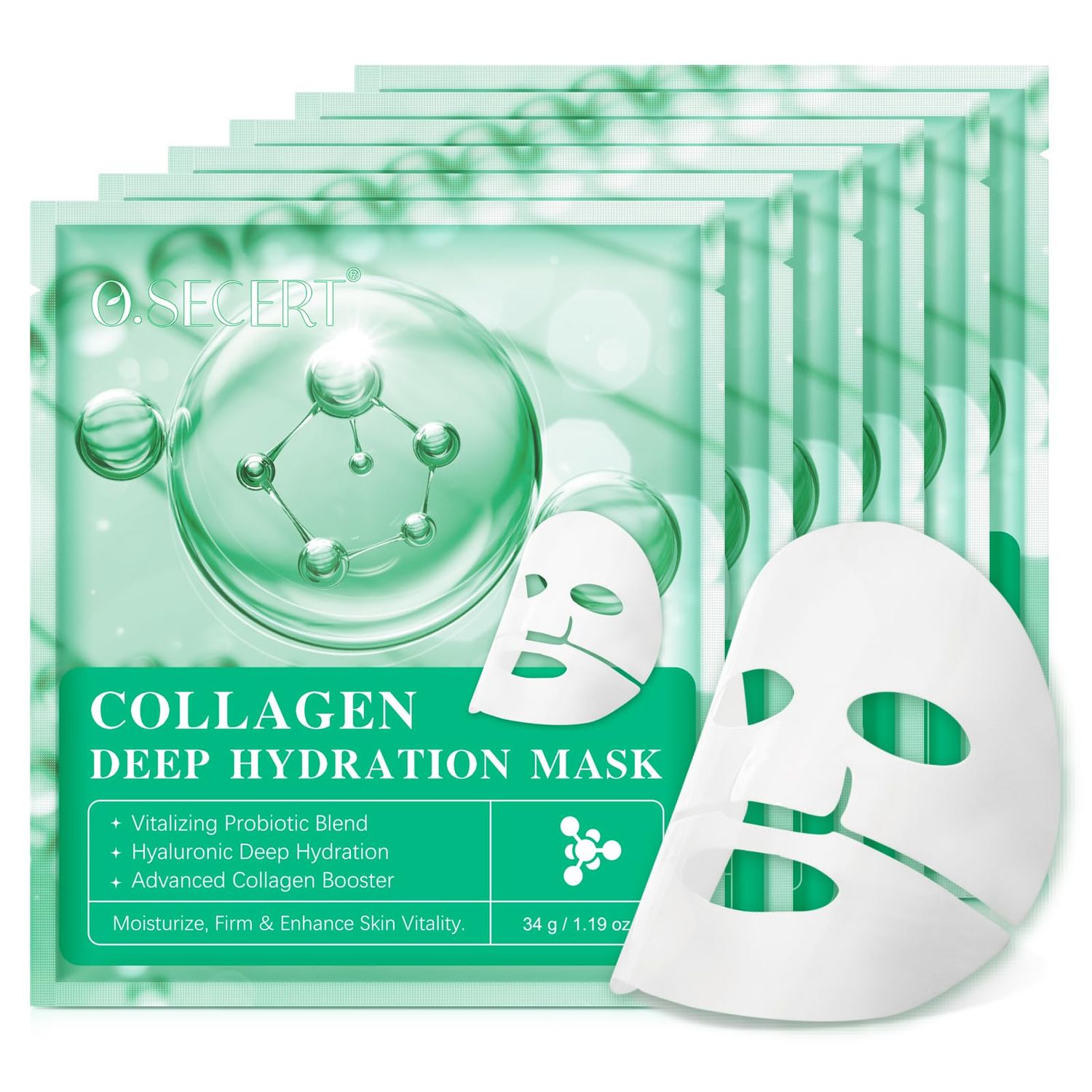 Collagen Deep Overnight Mask- Collagen Hydrating Sheet Masks, Anti Wrinkle Lifting Face Mask for All Skin Types - Restores Elasticity, moisturizing &amp; Firmness - Night Hydrogel Wrapping Mask (Care)
